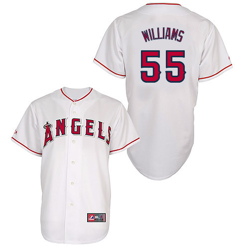 Jackson Williams #55 Youth Baseball Jersey-Los Angeles Angels of Anaheim Authentic Home White Cool Base MLB Jersey